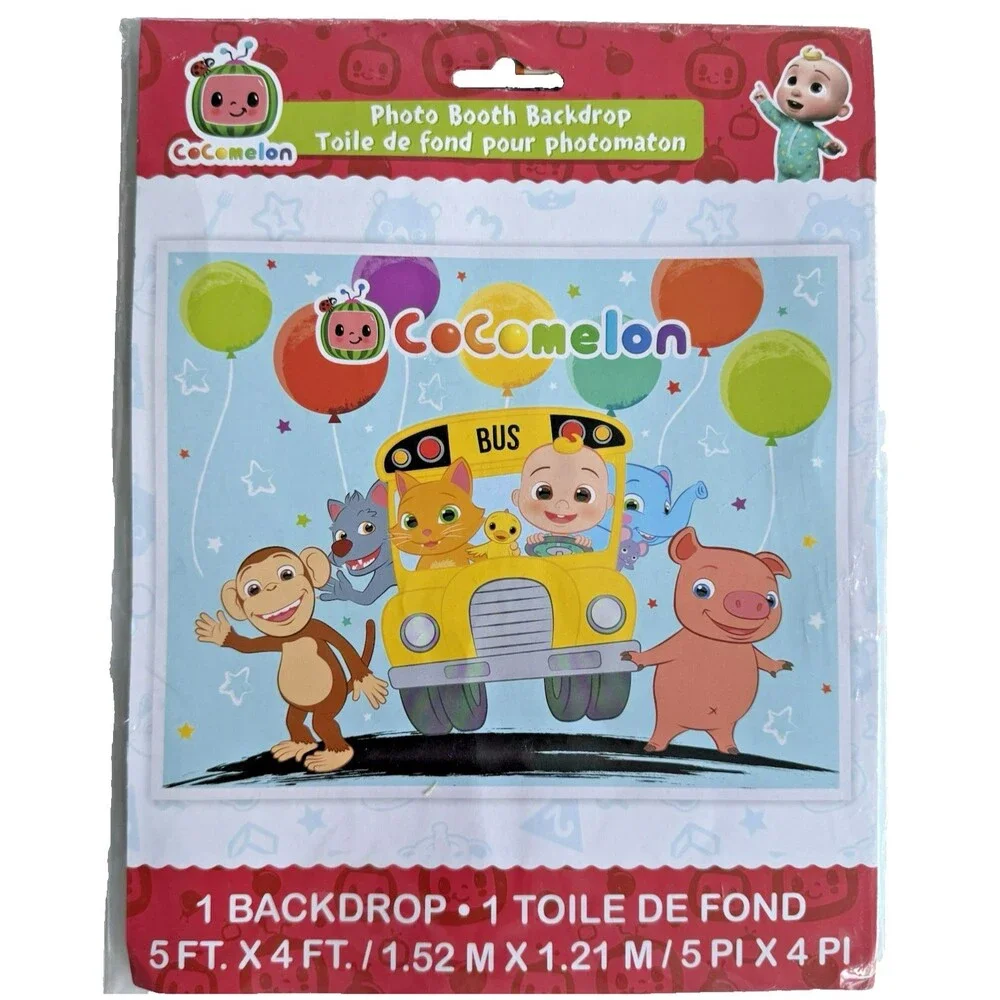 Cocomelon Birthday Party Kit Decorations Favors Tablecloth Bus Balloon Backdrop